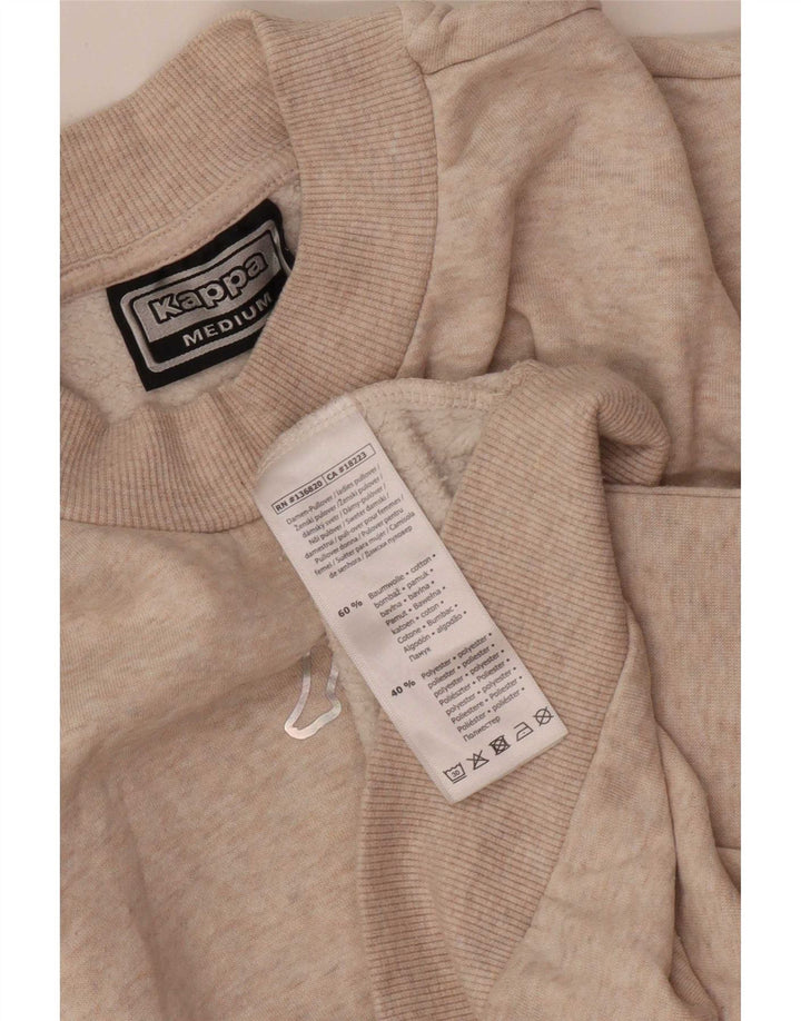 Felpa oversize da donna Kappa, maglione UK 14, cotone beige medio