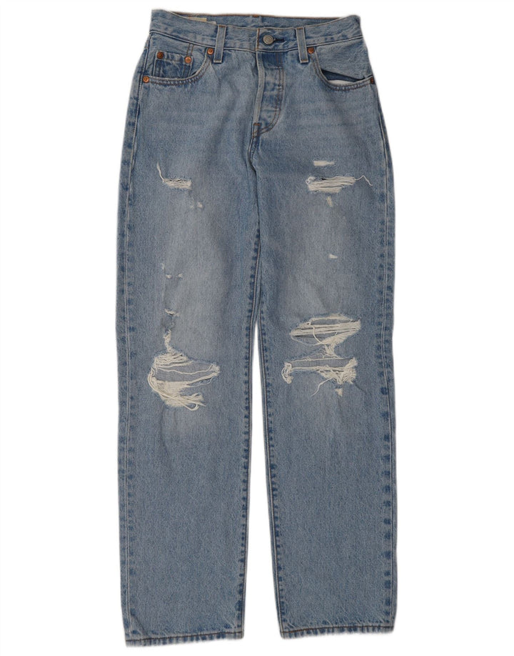 Jeans dritti effetto vissuto Levi's 501 da donna W23 L30 in cotone blu