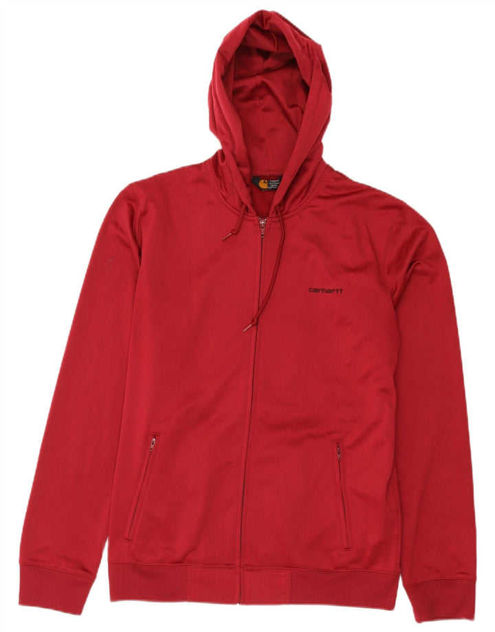 Maglione con cappuccio e zip da donna Carhartt UK 16 Large Rosso Poliestere