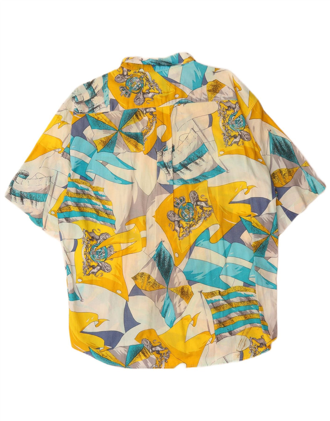 Massaro Camicia da uomo a maniche corte con motivo astratto XL multicolore