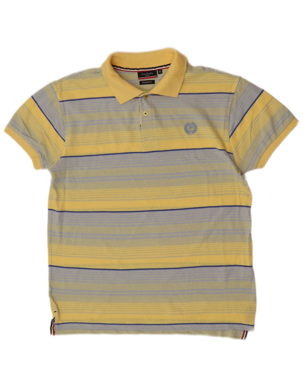 Polo da uomo a maniche corte Pierre Cardin, classica a righe gialle medie