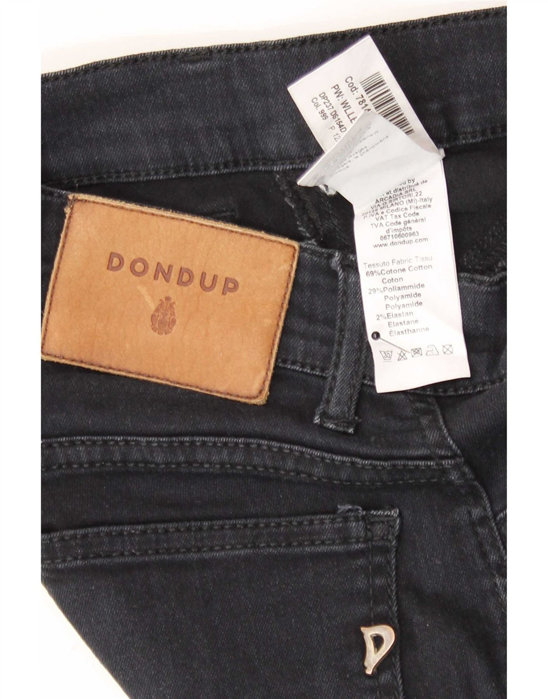 Jeans skinny da donna Dondup W25 L27 cotone grigio