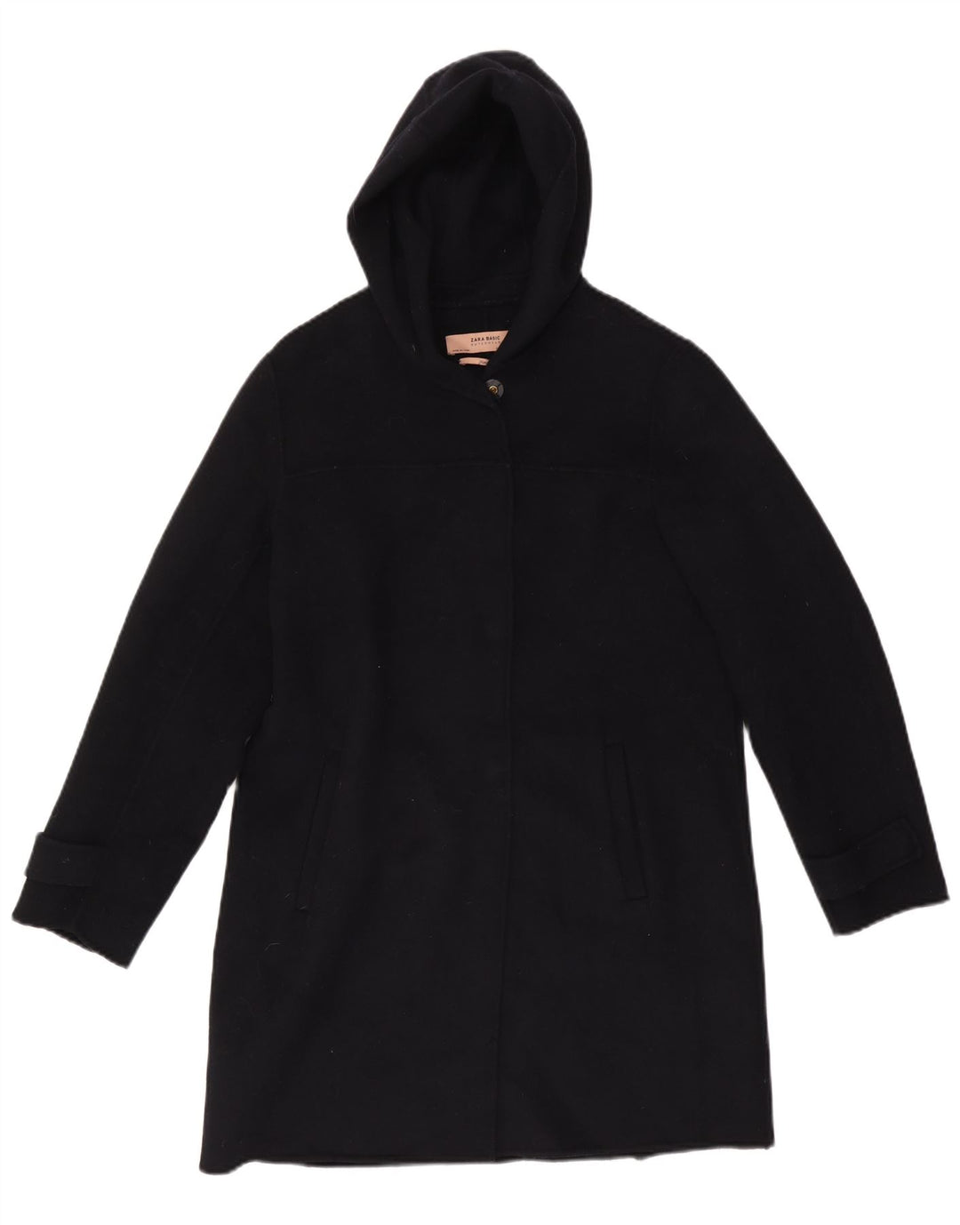 Cappotto con cappuccio da donna Zara UK 14 medio nero