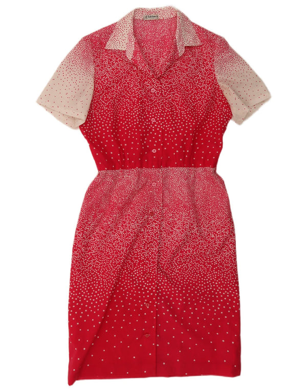 J.Tiktiner Abito camicia a maniche corte da donna UK 14 Medio Rosso maculato