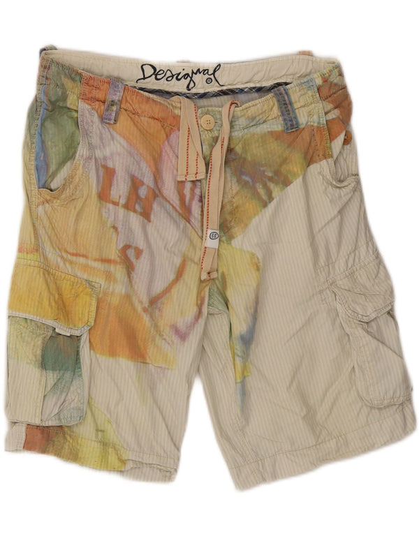 Pantaloncini cargo con grafica da uomo Desigual EU 42 Medium W34 Cotone beige