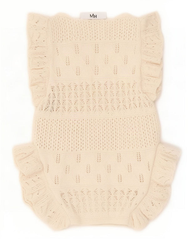 Zara Womens Crop Vest Tank Top UK 8 Small Beige Polyester