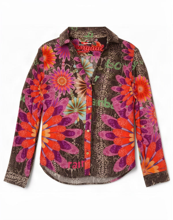 Camicia grafica da donna Desigual UK 6 XS multicolore floreale