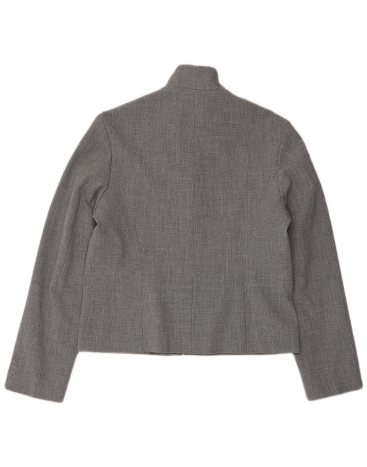 HIRSCH Womens Full Zip Blazer Jacket UK 10 Small  Grey Polyester