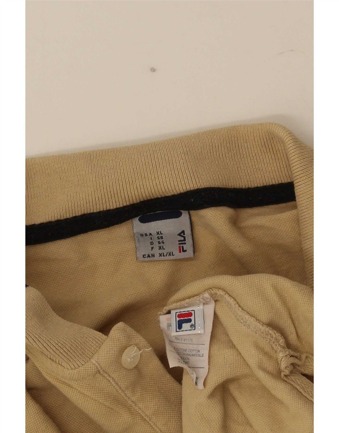 Polo da uomo Fila XL in cotone a righe beige