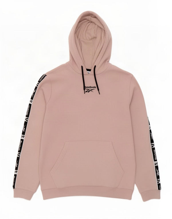 Maglione con cappuccio grafico da uomo Reebok grande rosa in cotone tie dye