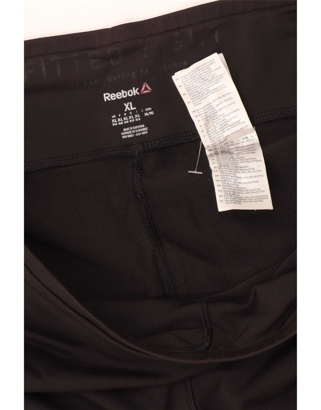 Leggings Reebok Donna UK 20/22 XL Poliestere Nero