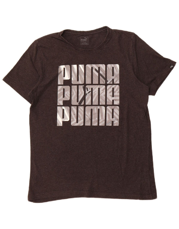 T-shirt grafica PUMA da uomo grande grigia