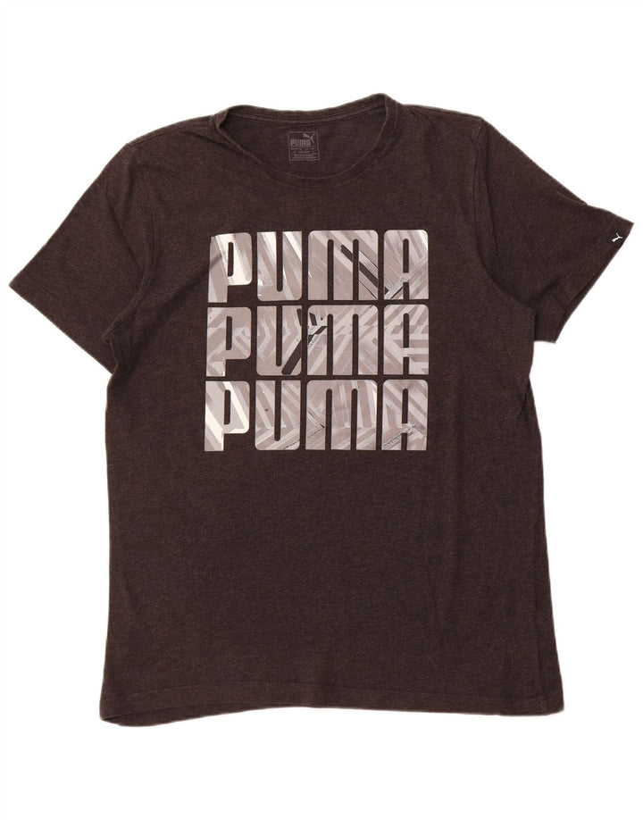T-shirt grafica PUMA da uomo grande grigia