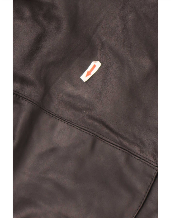 Giacca in pelle vintage da uomo IT 54 2XL Pelle nera
