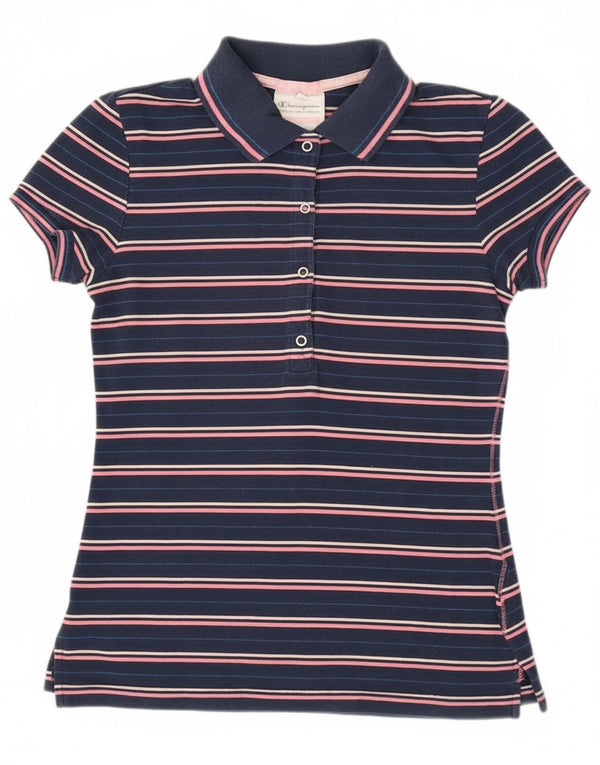 Polo Champion da donna Heritage Fit UK 12 Medium Navy Blue Striped