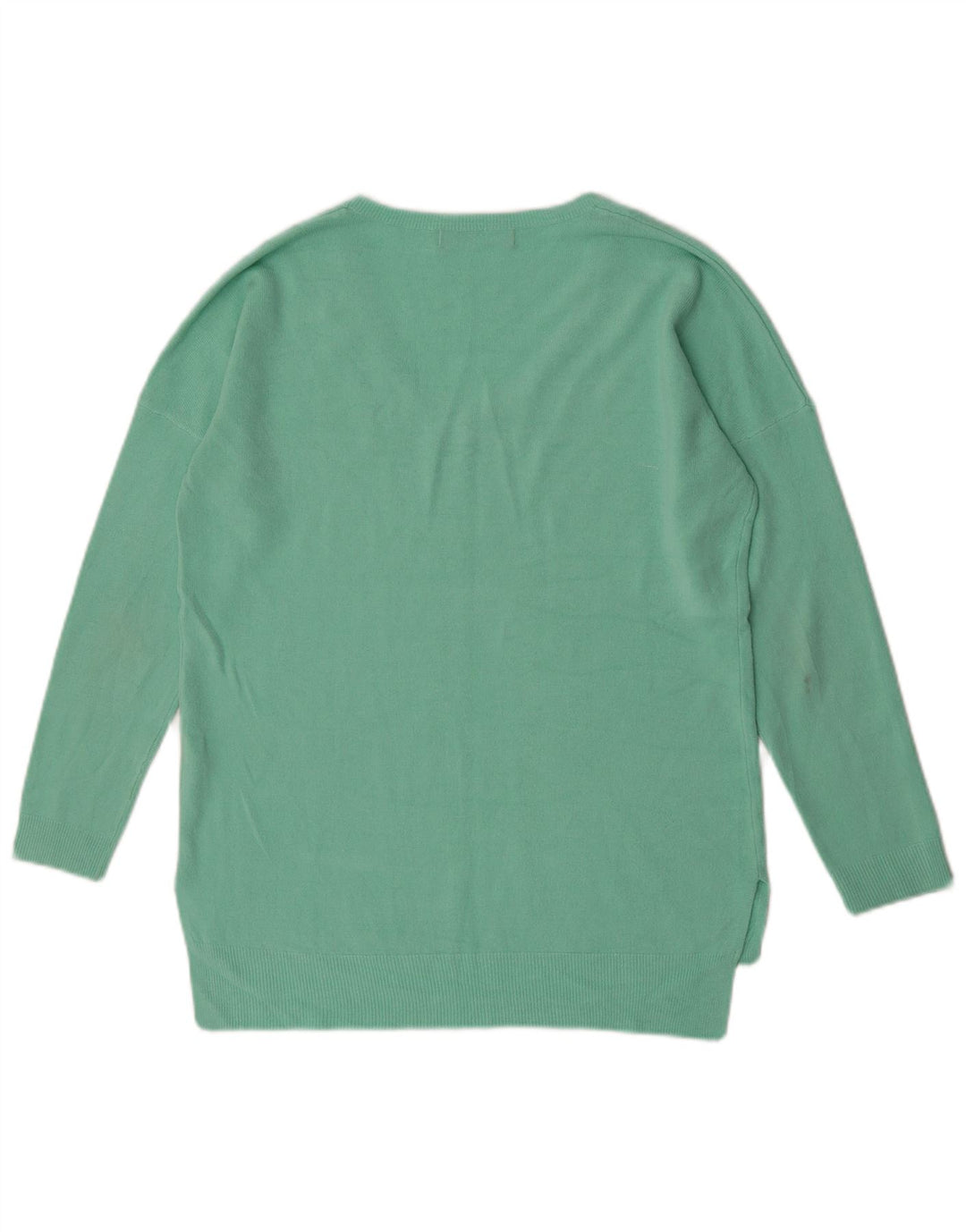 Maglione da donna con scollo a V Marks & Spencer UK 12 Acrilico verde medio