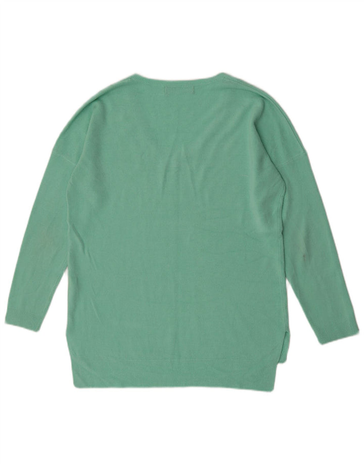 Maglione da donna con scollo a V Marks & Spencer UK 12 Acrilico verde medio