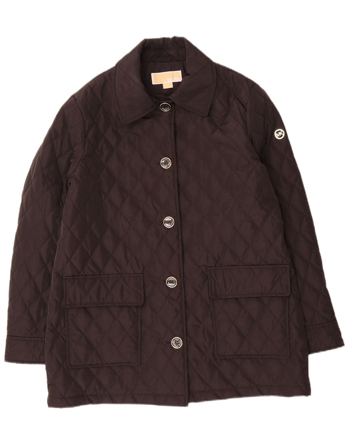 Soprabito trapuntato da donna Michael Kors UK 16 grande poliestere nero