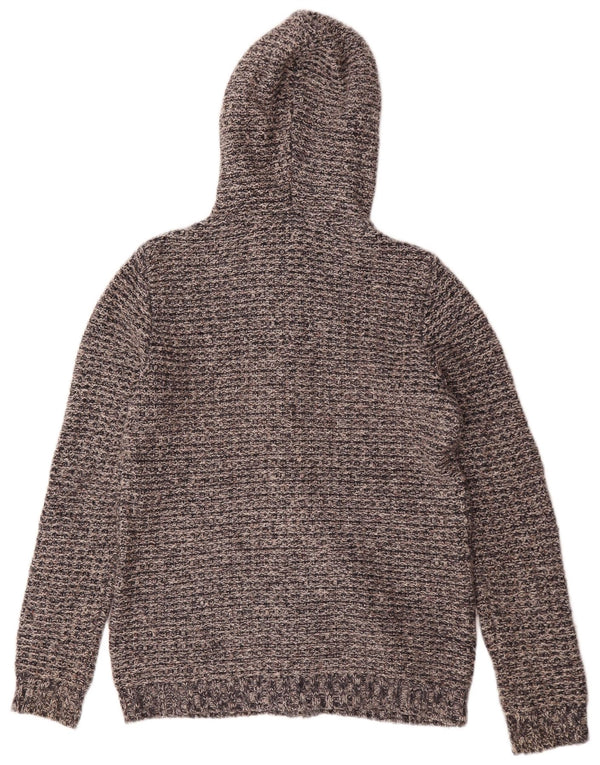 Maglione cardigan con cappuccio oversize da donna Fat Face UK 12 Grigio medio chiazzato