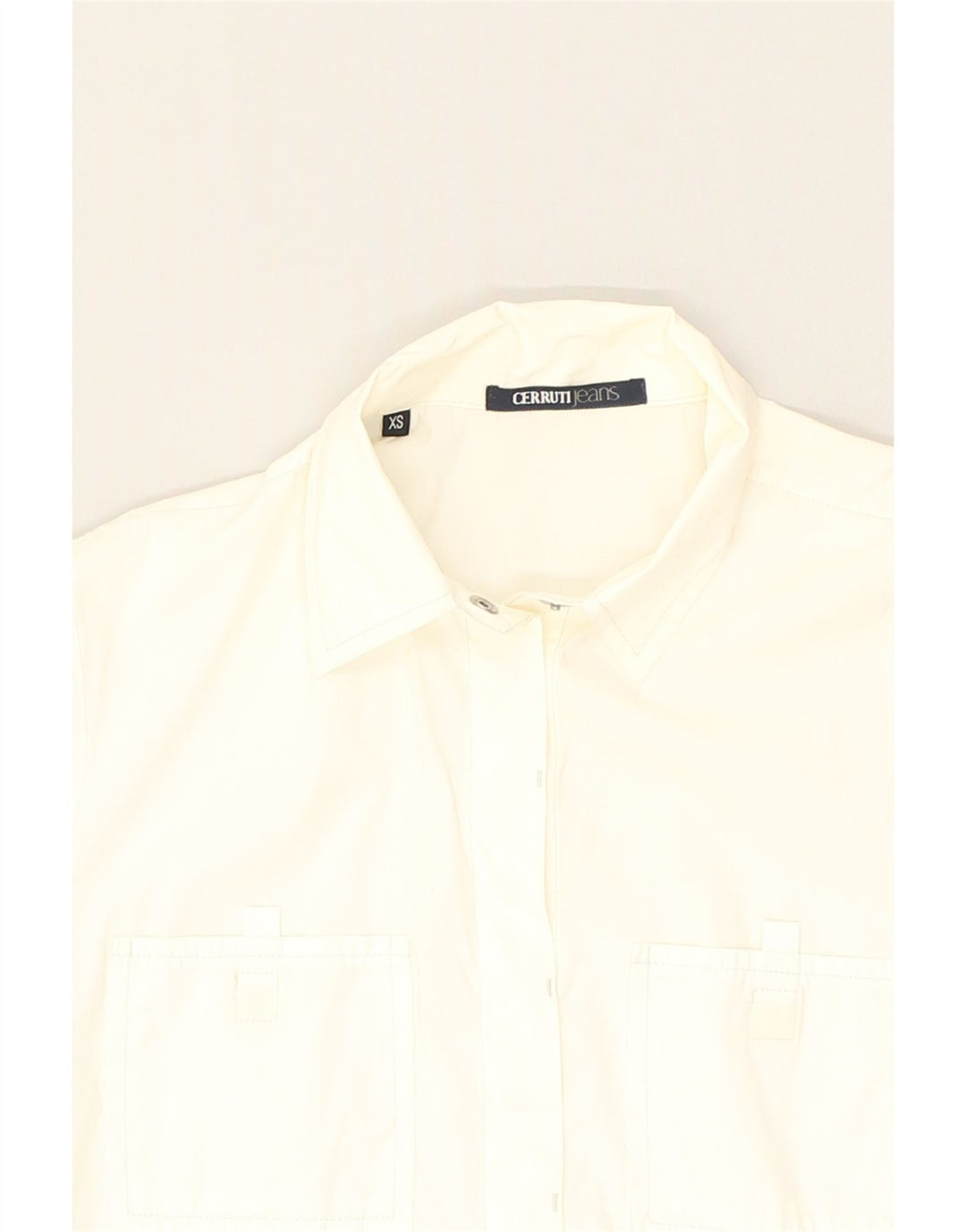 CERRUTI 1881 Womens Oversized Short Sleeve Shirt UK 6 XS White Cotton | Vintage Cerruti 1881 | Thrift | Second-Hand Cerruti 1881 | Used Clothing | Messina Hembry 