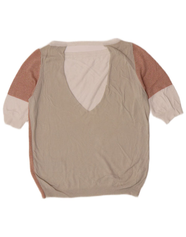 Maglione da donna Liu Jo con scollo a barca corto UK 14 Large White Colourblock