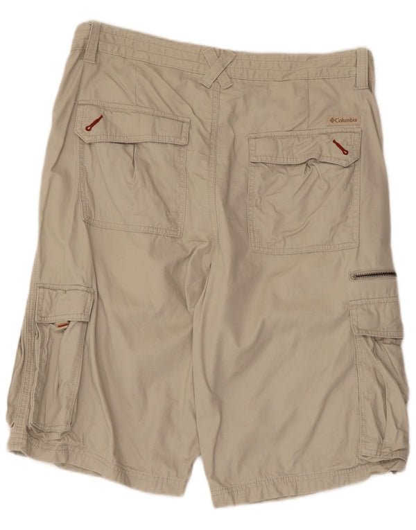 Pantaloncini cargo da uomo Columbia W34 Large in cotone beige