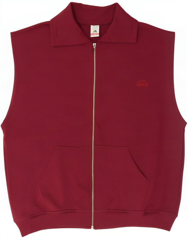 Fruit Of The Loom Giacca da tuta senza maniche da uomo 2XL Borgogna Cotone