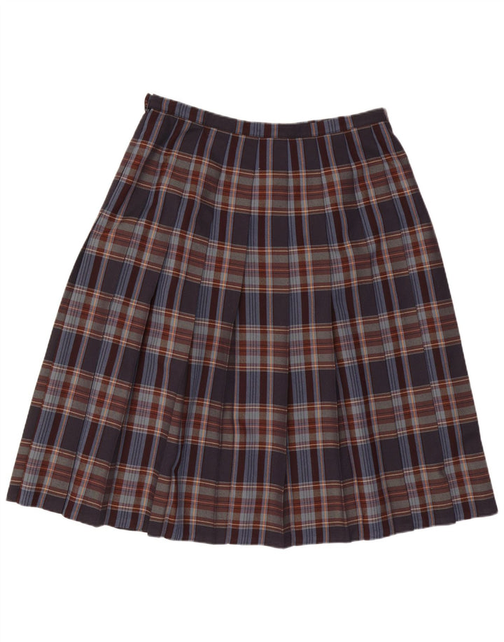 Gonna a pieghe da donna Eastex taglia 18 XL W36 poliestere a quadri marrone