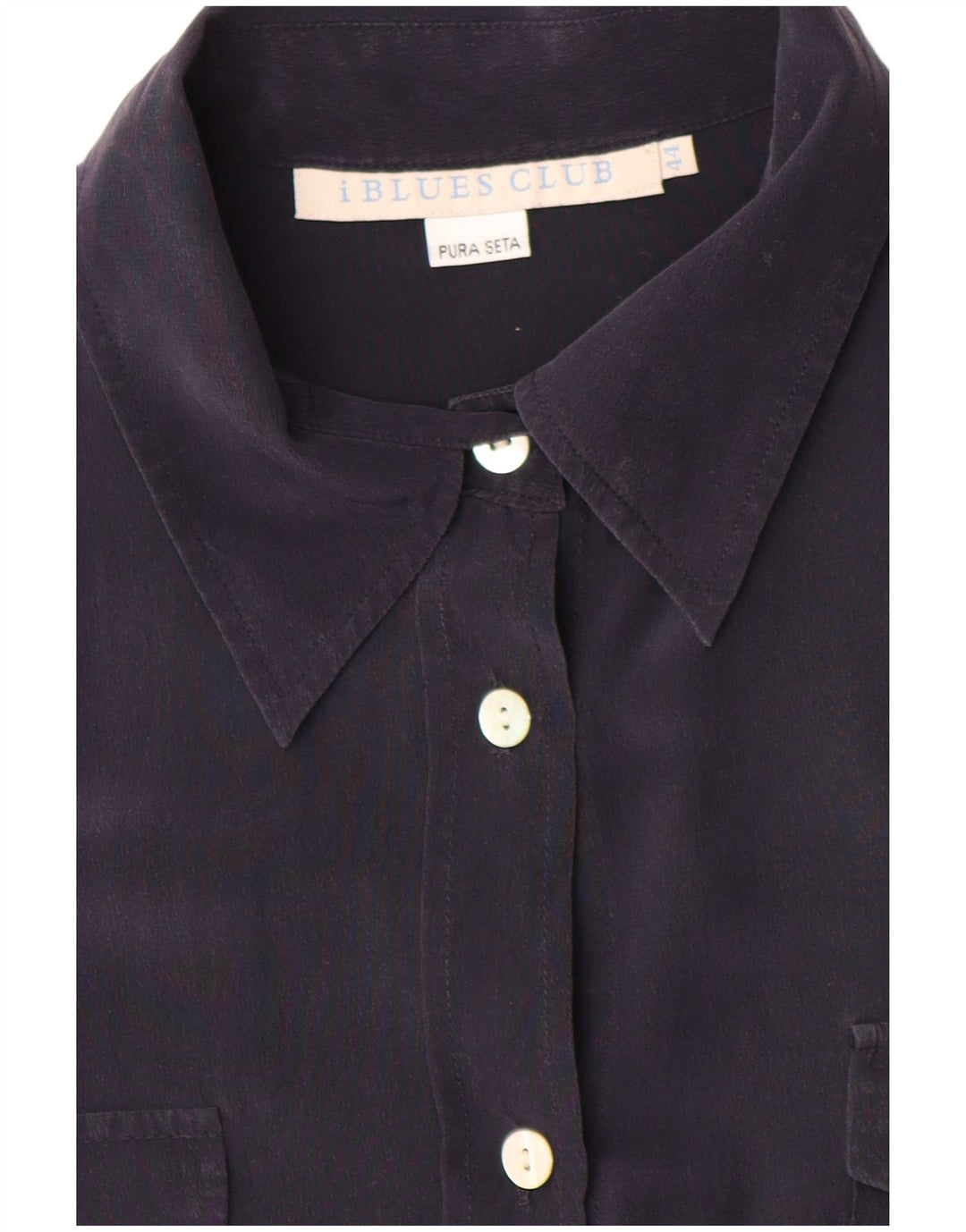Camicetta camicia da donna i Blues IT 44 Seta blu navy medio