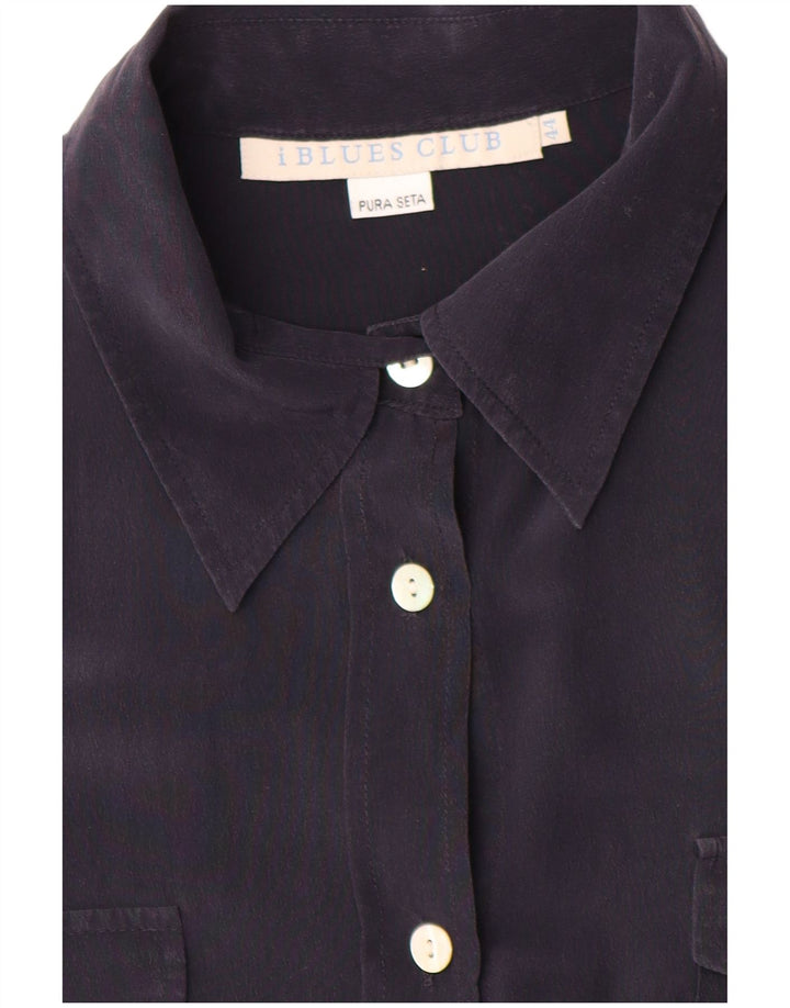 Camicetta camicia da donna i Blues IT 44 Seta blu navy medio