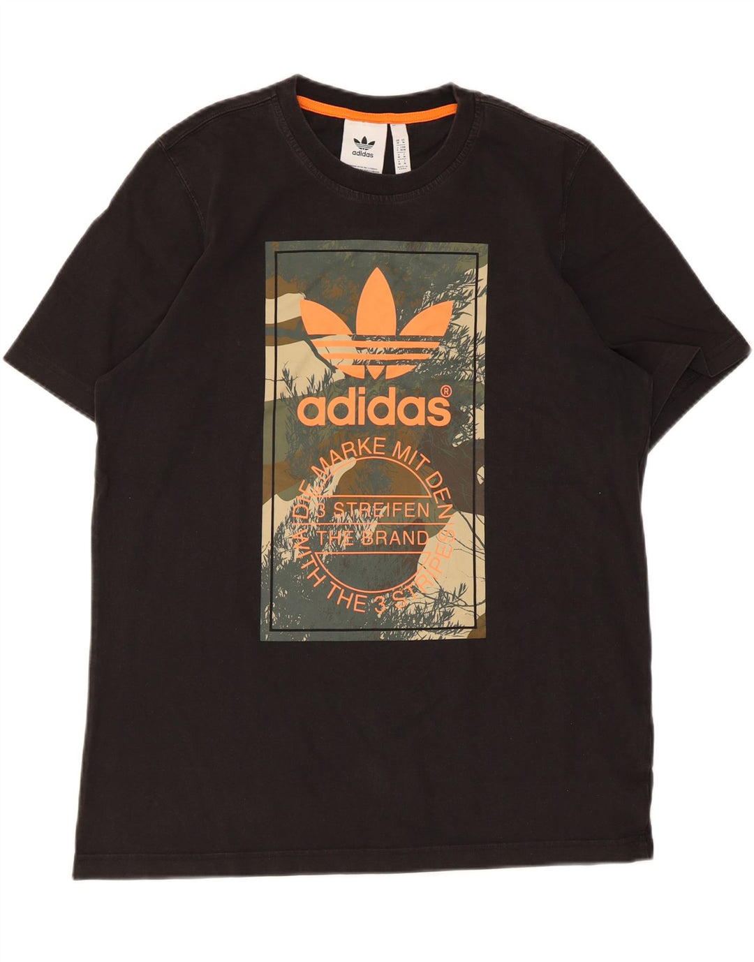 T-shirt grafica da uomo Adidas Top in cotone nero medio