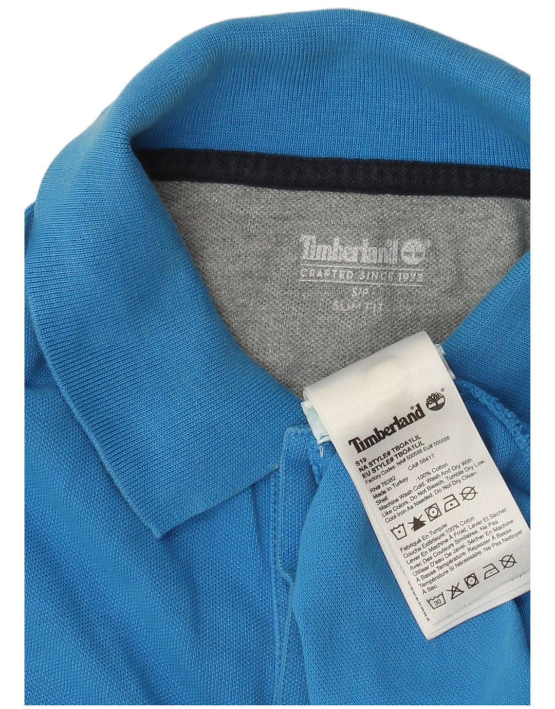 Polo Timberland da uomo slim fit piccola in cotone blu