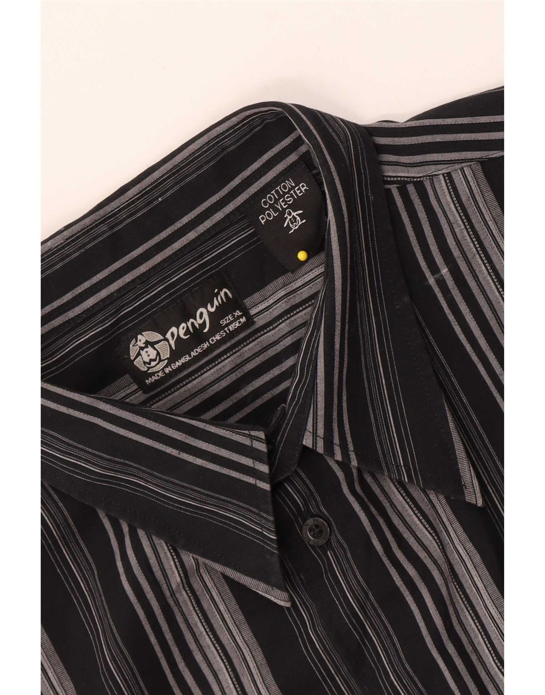 Camicia a maniche corte da uomo Penguin XL in cotone a righe grigie