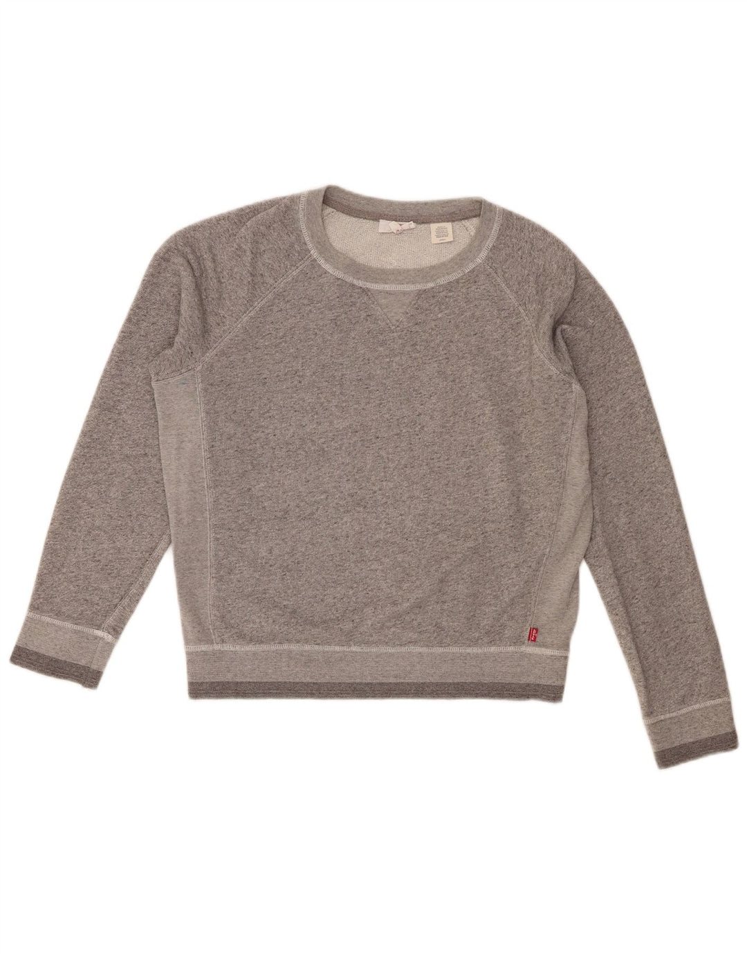 Levi's Donna Felpa Oversize Maglione UK 10 Piccolo Cotone Macchiato Grigio