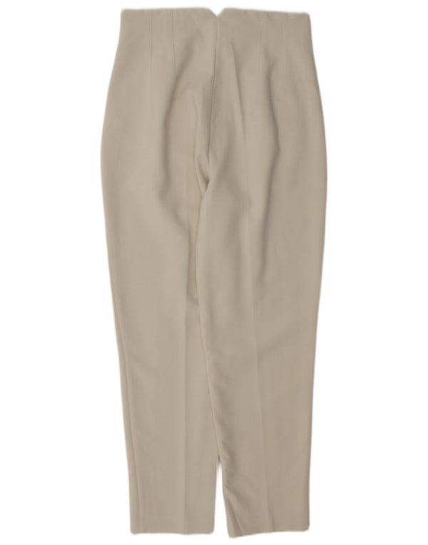 Pantaloni casual affusolati a vita alta da donna Zara piccoli W26 L27 bianco sporco