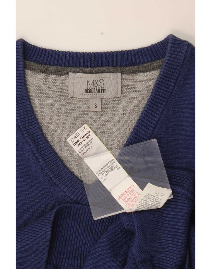 Canottiera da uomo Marks & Spencer piccola in cotone blu navy