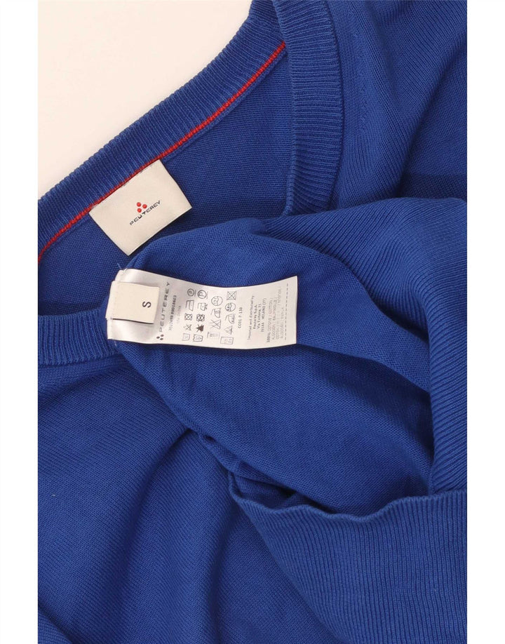 PEUTEREY Maglione girocollo da uomo in cotone blu piccolo