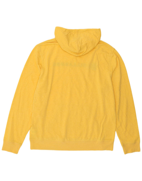 BILLABONG Mens Graphic Hoodie Jumper UK 16 Large Yellow Polyester