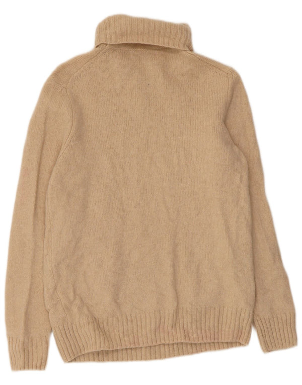 Maglione maglione a collo alto da donna Zara UK 12 Lana beige medio