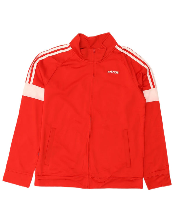 Giacca da tuta da ragazza Adidas 13-14 anni XL rossa in poliestere color block