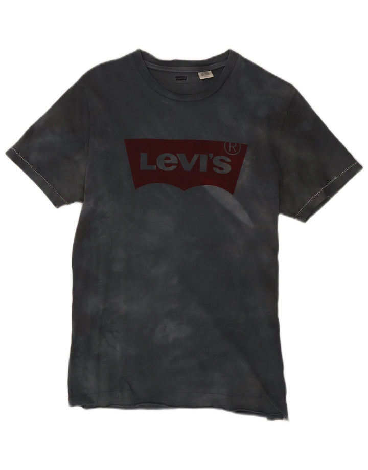T-shirt grafica da uomo Levi's Top Small in cotone tie-dye grigio