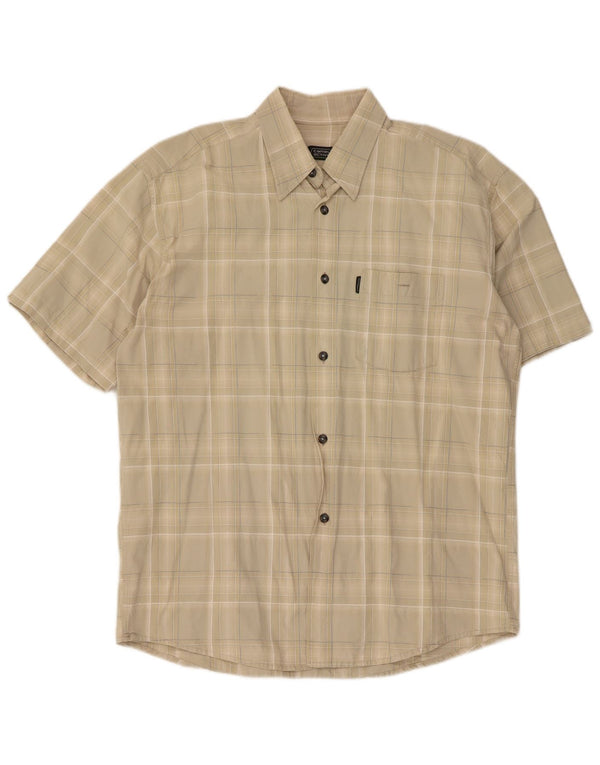 Camicia a maniche corte da uomo Camel Active XL a quadri beige