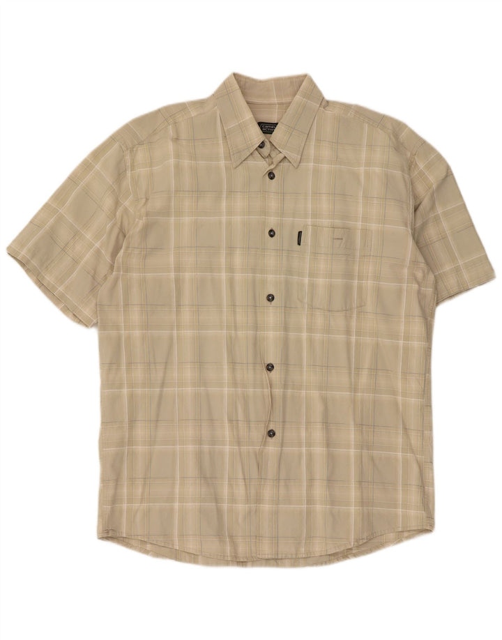 Camicia a maniche corte da uomo Camel Active XL a quadri beige