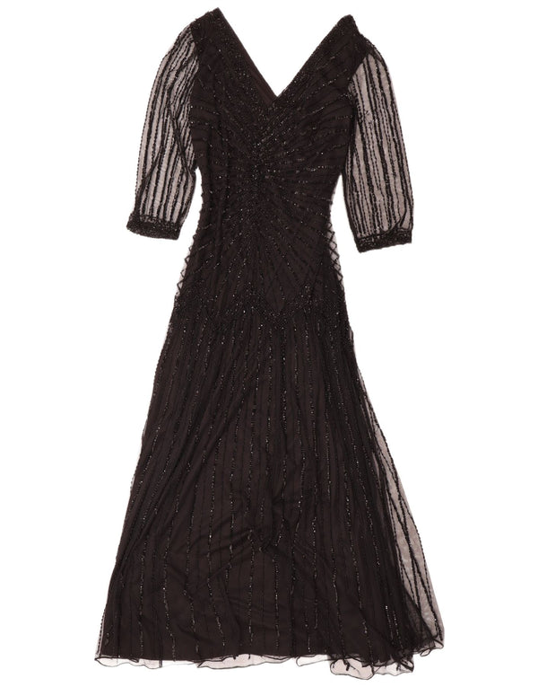 Pisarro Nights Abito lungo in pizzo con maniche a 3/4 da donna EU 38 Rayon nero medio