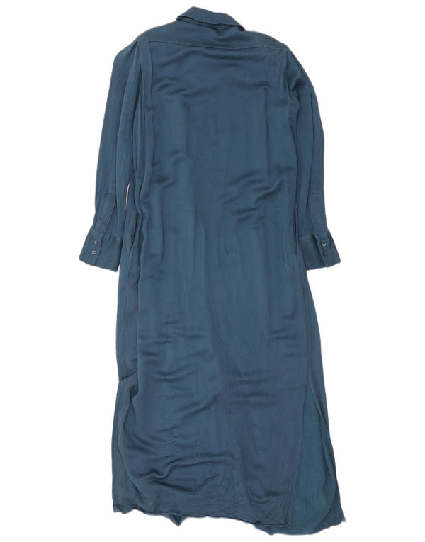 Massimo Dutti Abito maxi camicia da donna EU 38 Viscosa medio blu navy