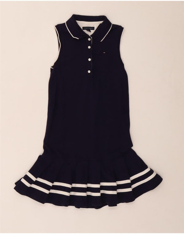 Abito polo per bambina Tommy Hilfiger 9-10 anni in cotone a righe blu navy