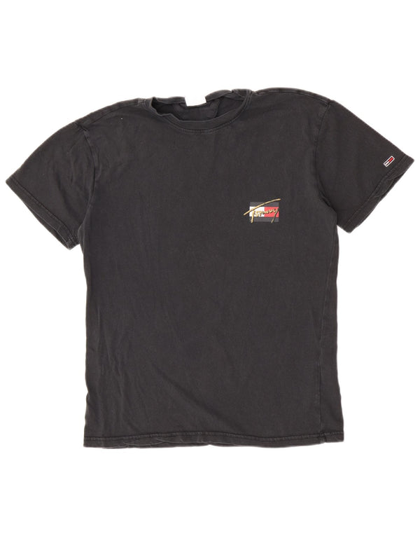 T-shirt grafica da uomo Tommy Hilfiger Top piccola in cotone nero