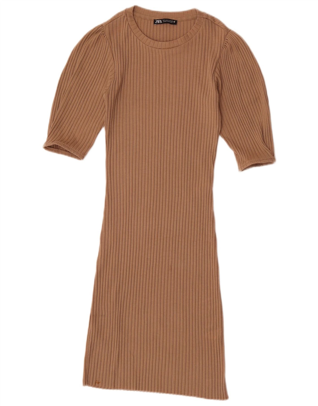 Vestito aderente da donna Zara UK 8 Small Beige Poliestere