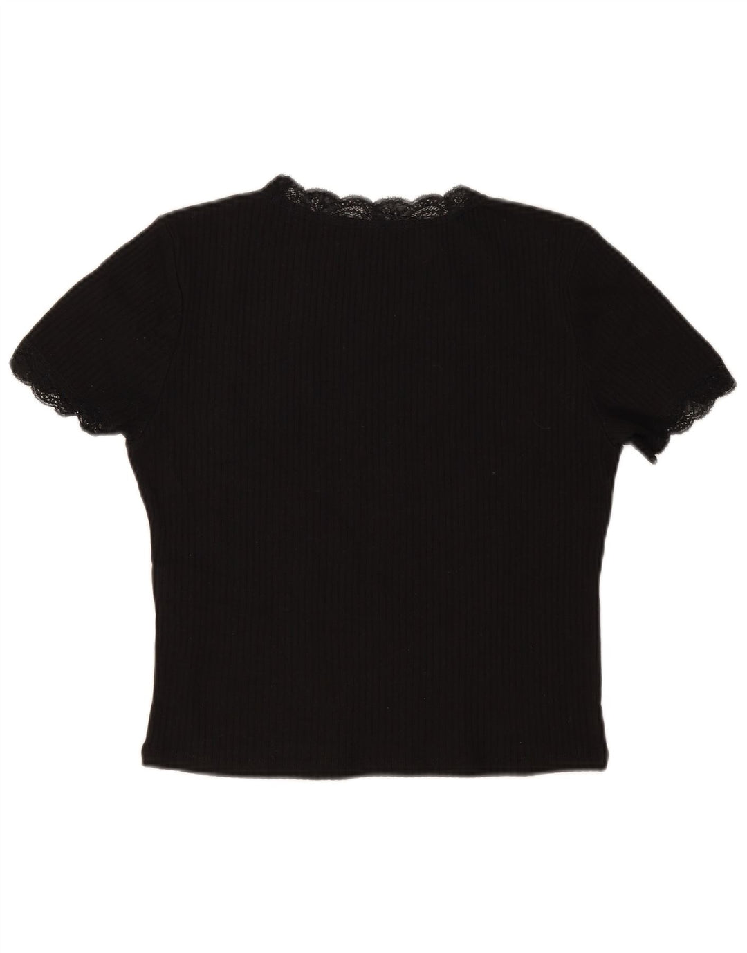 Top corto da donna Zara in camicetta UK 14 grande cotone nero