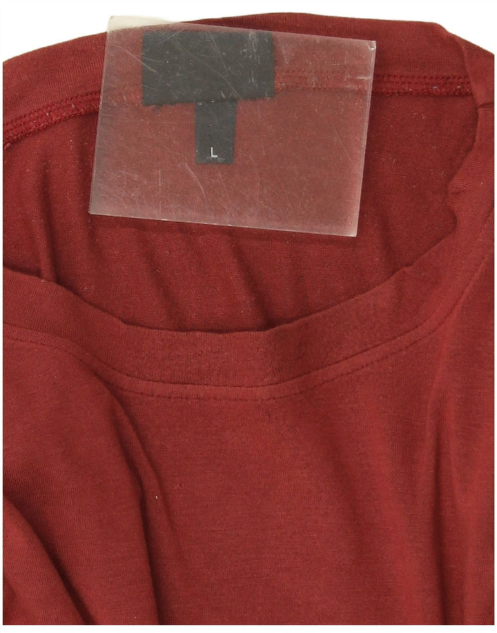 Top Trussardi Jeans Uomo Manica Lunga Large Rosso in Viscosa